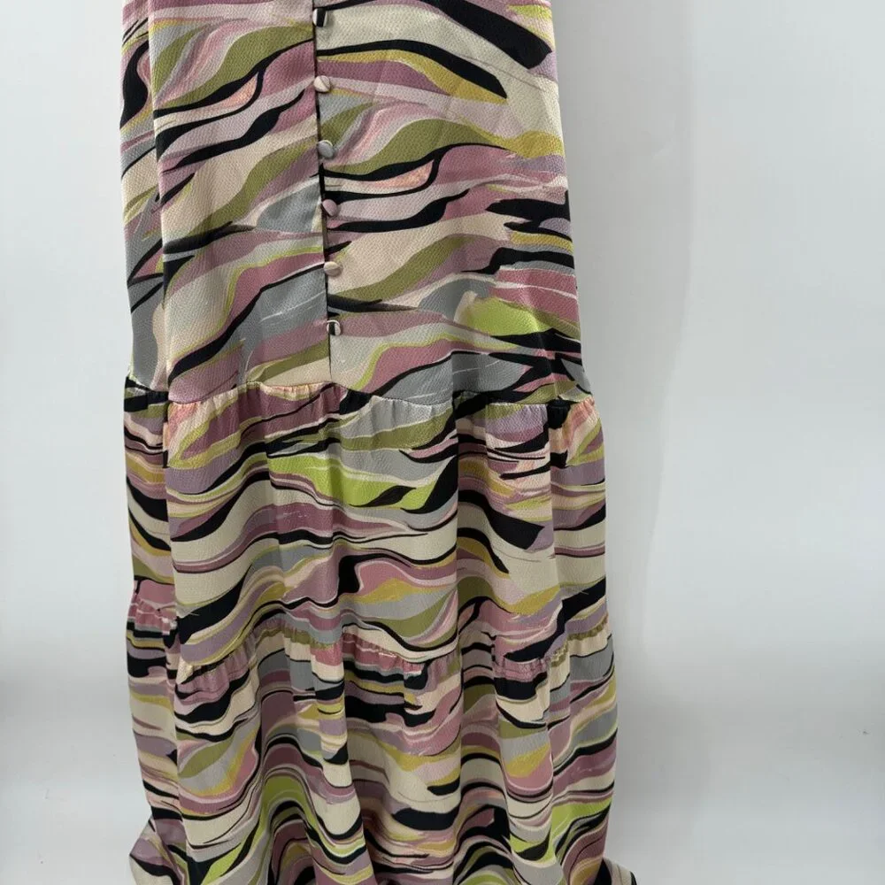 Ted Baker Warren Button Through Cami  Women's Tiered Midi Dress Size 3  US Size - Picture 4 of 10